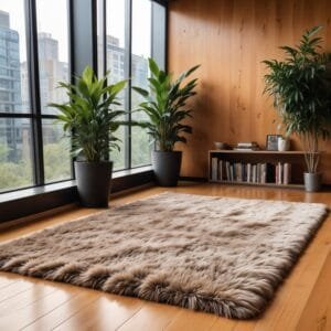 Karpet Bulu Rasfur 150x100x2.5cm / Karpet Bulu ISI BUSA SUPER YELLOW
