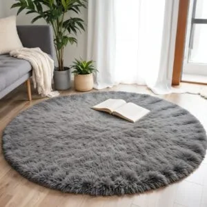 Karpet bulu bulat diameter 100 tebal 3.5cm isi busa Royal foam
