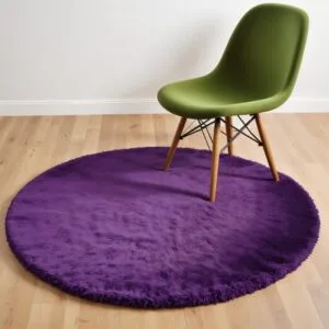 Karpet bulu bulat empuk diameter 100 tebal 5cm isi HDP  aesthetic mewah