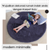 Karpet Bulu rasfur bulat empuk isi polyfoam ukuran diameter 120cm tebal 2,5cm  aesthetic mewah - Gambar 2