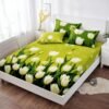 Sprei katun motif green tulips. aesthetic anti geser king size - Gambar 2