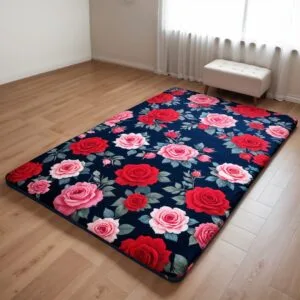 Kasur Lantai Lipat Motif Bunga Ada Resleting 200x150cm Isi Busa