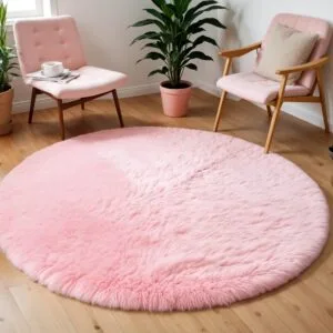 Karpet bulu bulat empuk diameter 100 tebal 2.5cm isi busa  aesthetic mewah