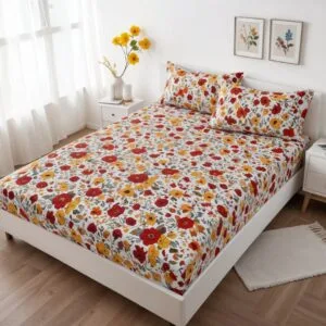 Sprei/spray set katun. motif elegant. Queen-Super king size