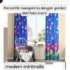 Gorden Jendela/Pintu elegan Smokring Katun Free Tali&hook TINGGI 225CM - Gambar 2