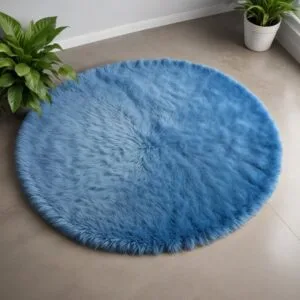 Karpet Bulu rasfur bulat isi polyfoam Uk diameter 100cm tebal 2,5cm