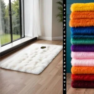 sarung/cover Sajadah Bulu Rasfur Polos 115x65cm / NON ANTI SLIP