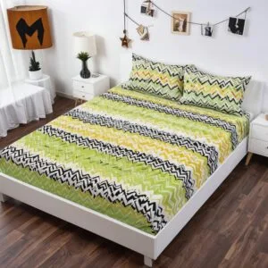 Sprei katun motif flower leaf aesthetic anti geser king size