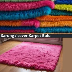 Sarung / cover Karpet Bulu Rasfur Polos 200x120cm /NON ANTI SLIP