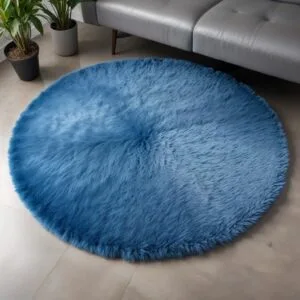 Karpet bulu bulat diameter 100 tebal 4.5cm isi busa Royal foam