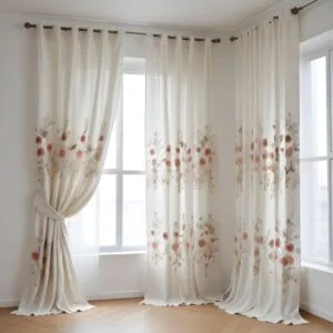 Gorden Jendela Gorden Pintu elegan Smokring Katun Free Tali&hook