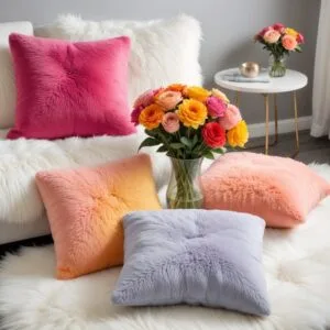 Sarung Bantal Kursi/Sofa Bulu Rasfur Polos UK 40 x 40cm dan 30 x 30cm