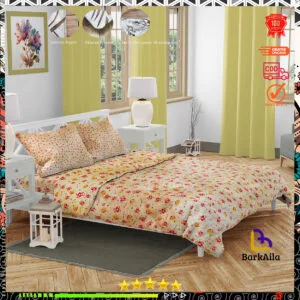 Sprei katun motif round brown aesthetic anti geser king size